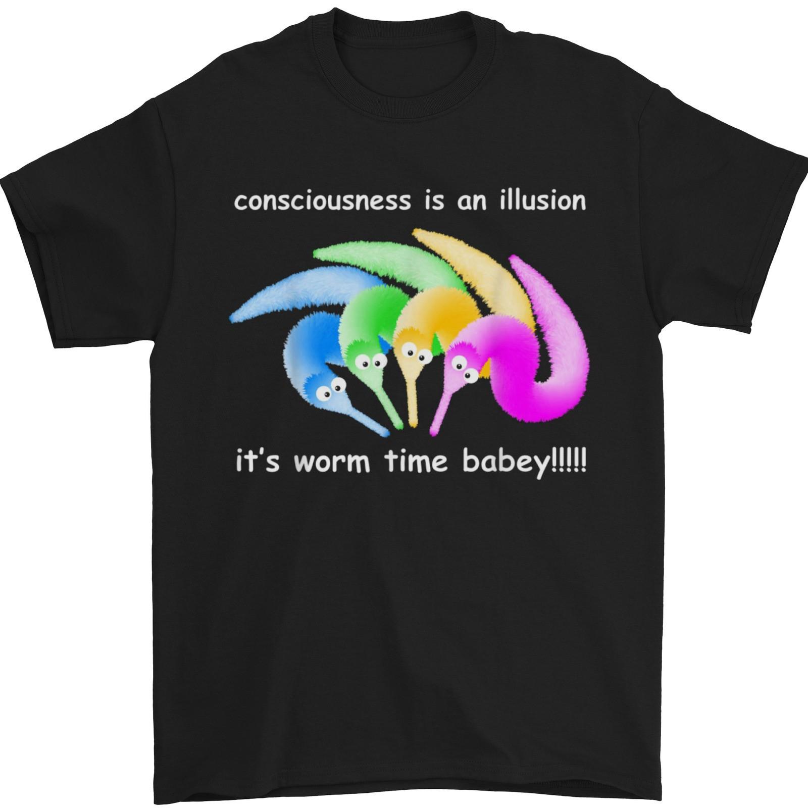 Its Worm Time Baby Consciousness Illusion Mens T-Shirt 100% Cotton 3XL