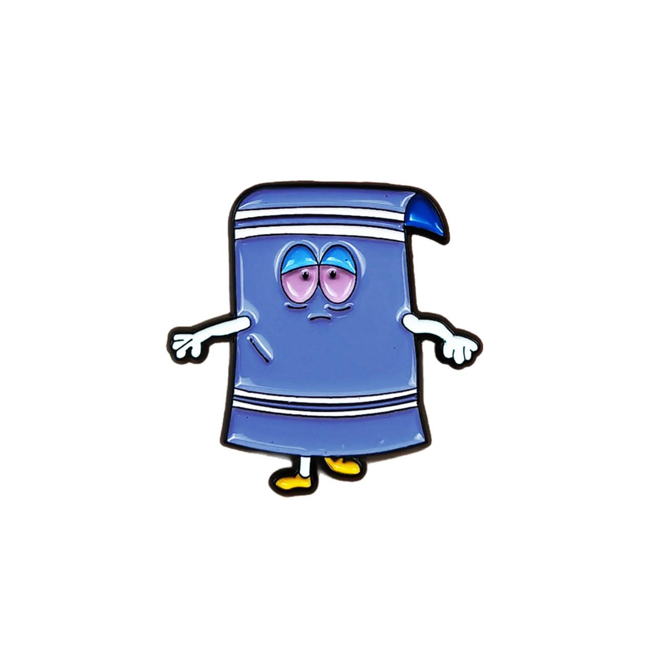Blue Cartoon Little Person Brooch: Anti-Exposure Alloy Badge and Backpack Accessory