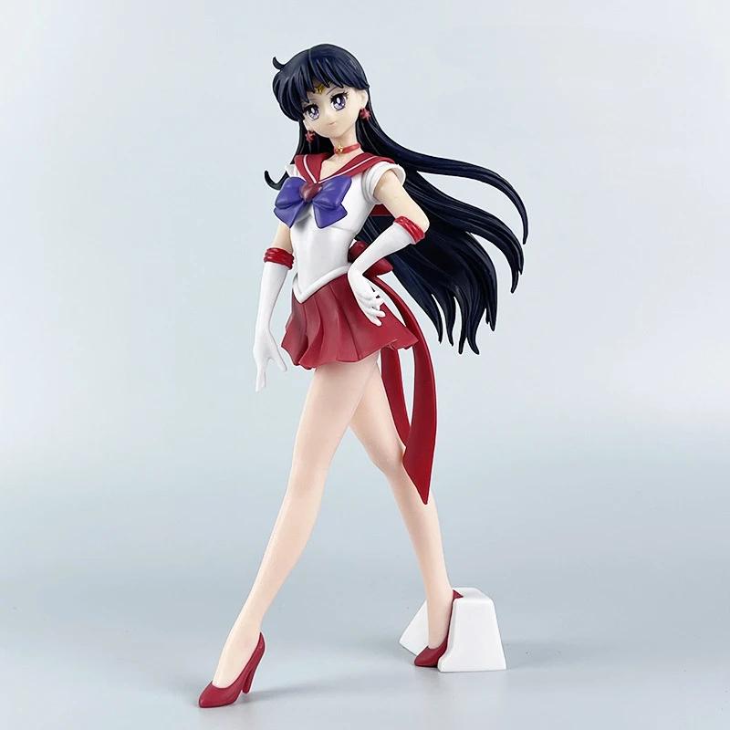 22cm Anime Sailor Moon Figure Sailor Mars Sailor Mercury Action Figures Hand Crafted Playthings Cute And Charming Model Doll Ornaments Children Gifts