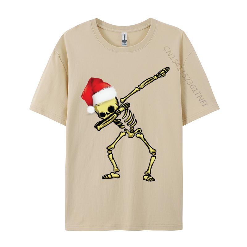Skull Dab Dabbing Dance Funny Christmas Human Skull T-Shirts T Shirt For Autumn Cotton O Neck Streetwear T-Shirt Tshirt