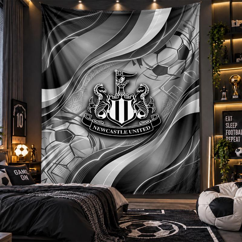 Nástěnná tapisérie Newcastle United Fotbalový potisk Látka do obývacího pokoje Ložnice Domácí dekorace
