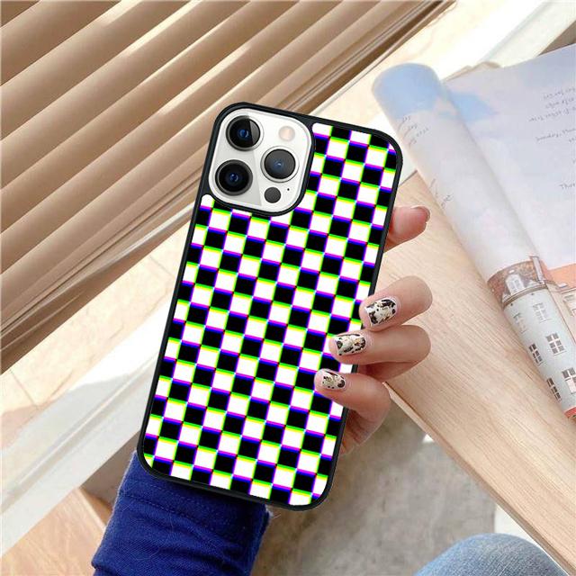 Checkerboard Plaid Checked Checkered Phone Case Cover For iPhone 17 Air 15 16 14 13 12 Pro Max 11 Pro Max Plus