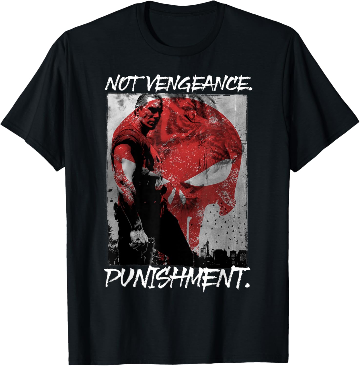 Marvel The Punisher Not Vengeance Skull Graphic T-Shirt T-Shirt S