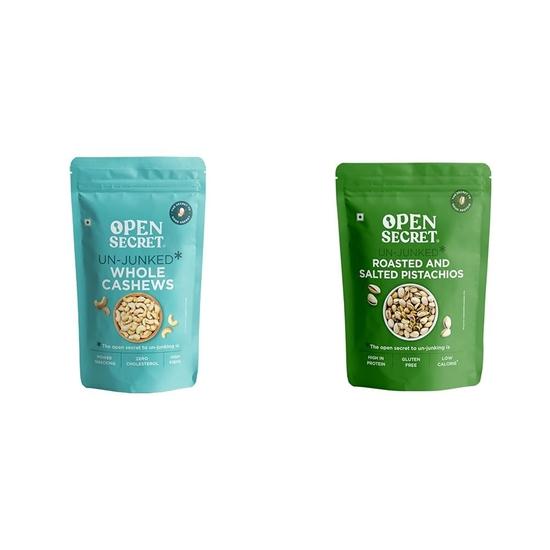 

Open Secret Whole Cashew And Pistachios Combo | 200 G Each