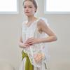 Flower Lace Frill Hobo Bag White