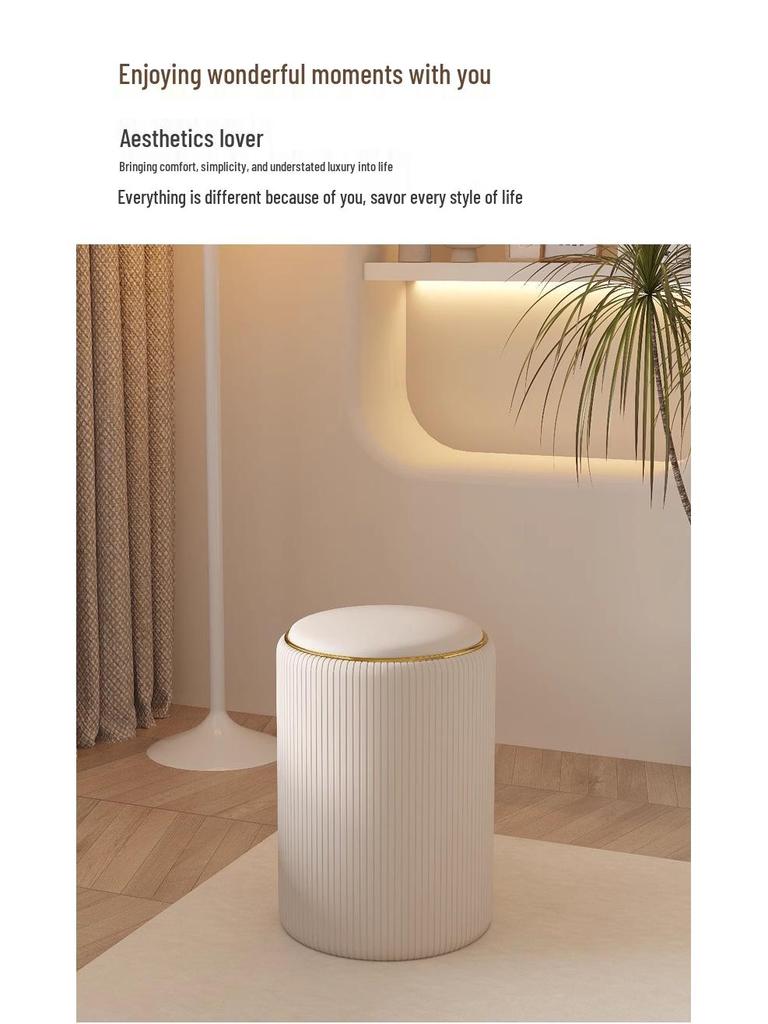 Wysyłka tego samego dnia Solidny drewniany stołek pod umywalkę, Kompaktowe siedzisko do makijażu i manicure, Oszczędzające miejsce krzesło do makijażu