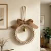 Nordic Wall Hanging Pendant with Bell Handmade Woven Rope Ornament Rustic Boho Wall Art for Living Room Bedroom Entryway Home Decor