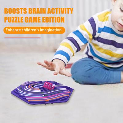 Sensorisches Aktivitätsbrett, beruhigendes Stressabbau-Silikonstreifen-Zappelspielzeug, Entwicklung der Feinmotorik, für Kinder und Erwachsene, pädagogisches Hexagon-Brettspiel