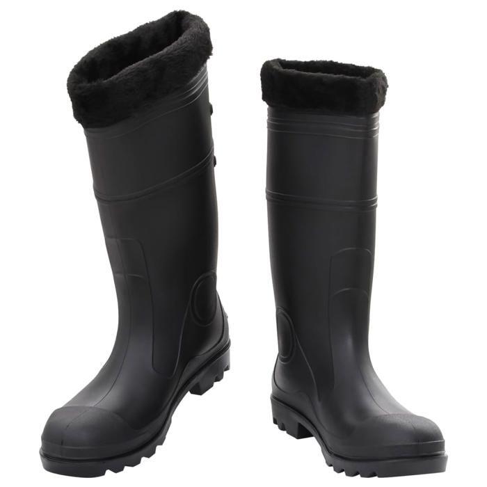 VidaXL Bottes de pluie noir taille 38-46 PVC