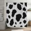 Animal Print Shower Curtain with Black Spots Waterproof Fabric for Bathroom Decor White Black