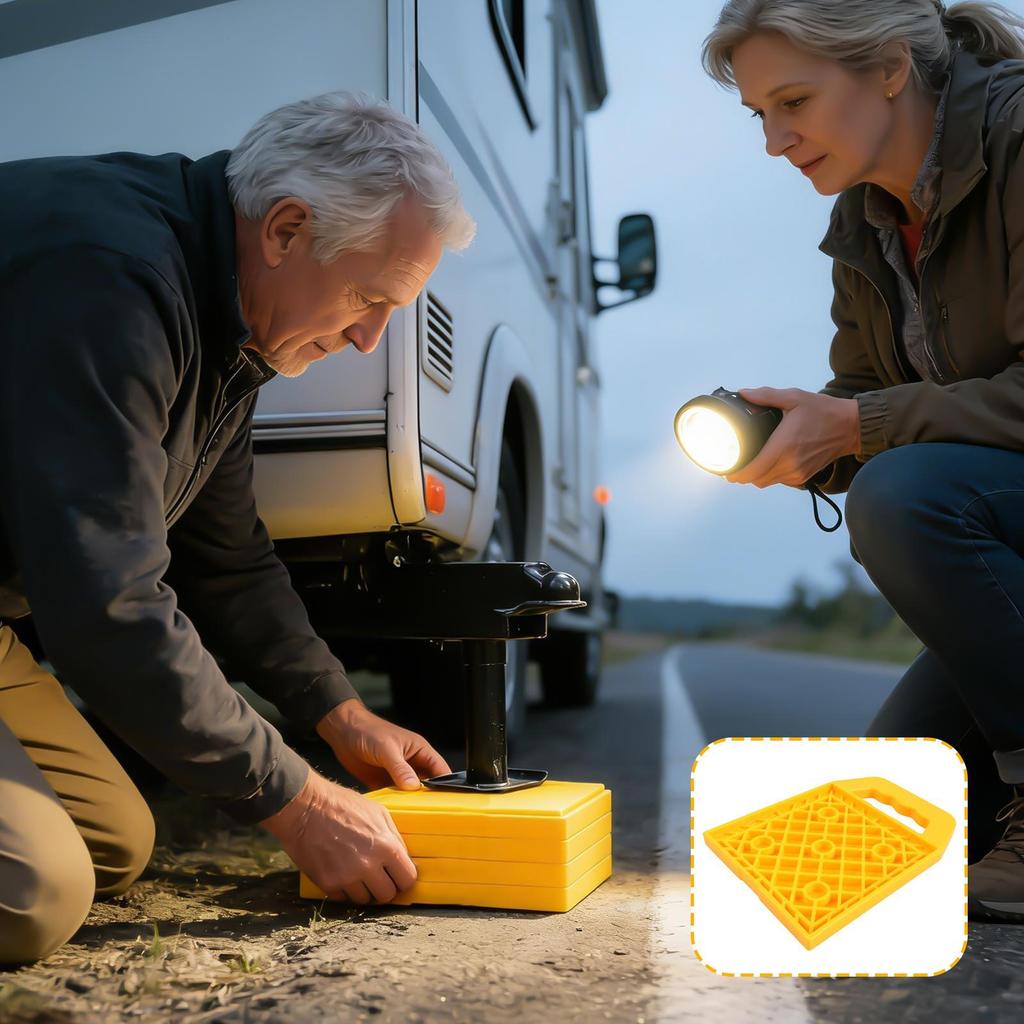 Bloco Estabilizador Reforçado para Macaco de Reboque Blocos de Macaco para RV Bloco Estabilizador para Reboque de Guindaste Caminhão de Reboque Automóvel Sedan Picape