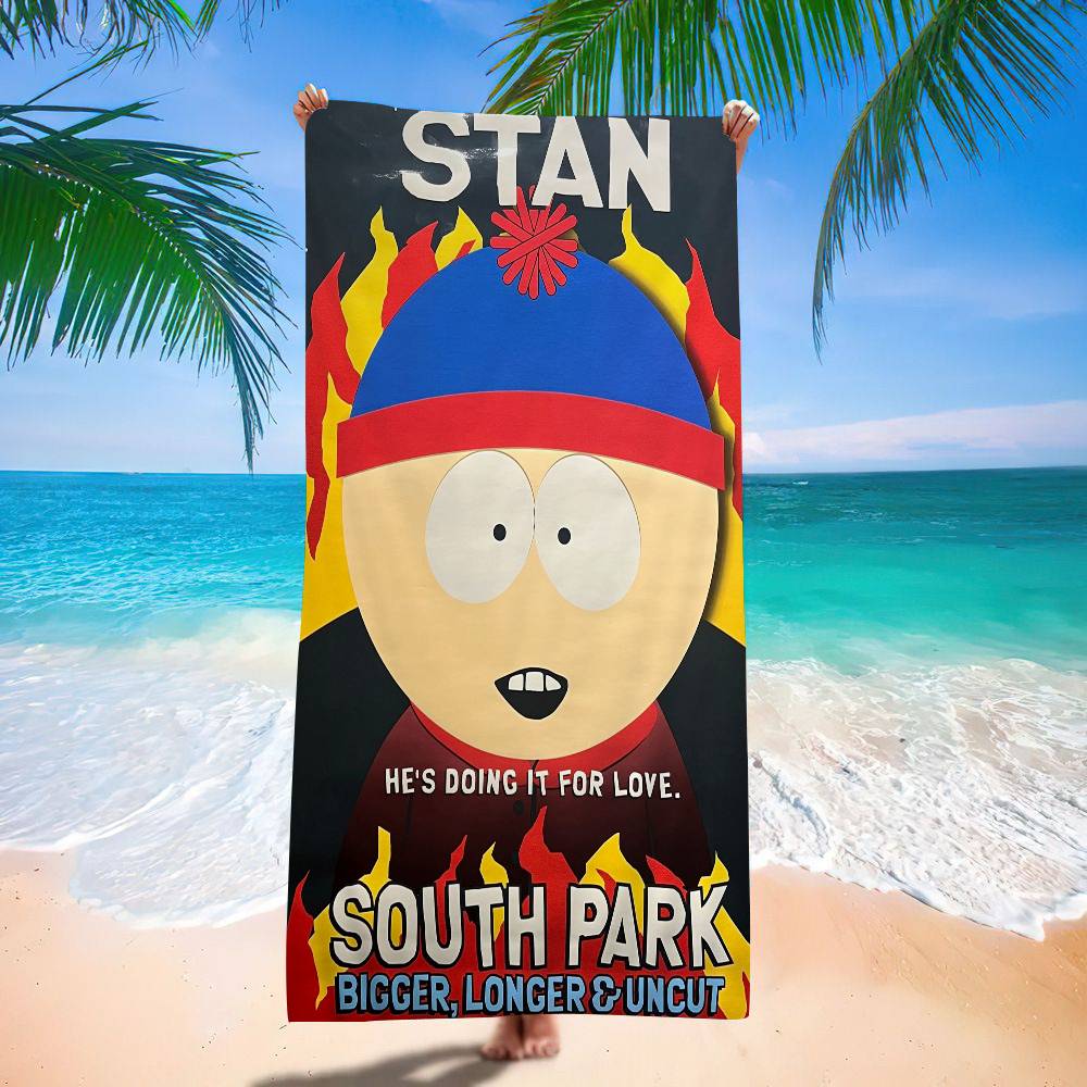 South Cartoon Parkes Classic Movie Bath Towel Microfiber Soft Water Absorbing Breathable For Girl Kids Decorative Beach Towel