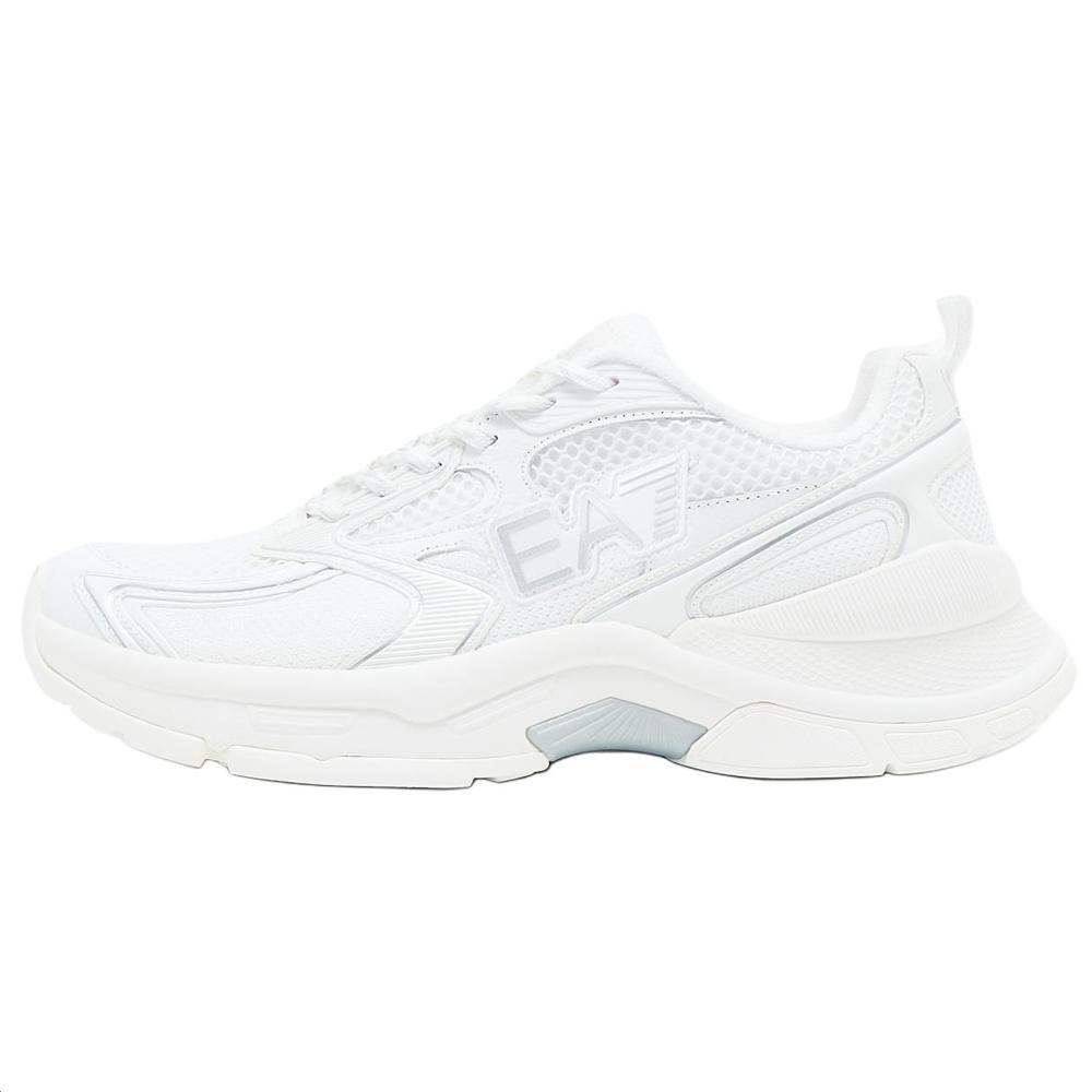 Emporio Armani EA7 Predator Leather Color-Blocked Thick-Soled Lace-Up Low-Top Casual Shoes Unisex sneakers White X8X249XK446M0196