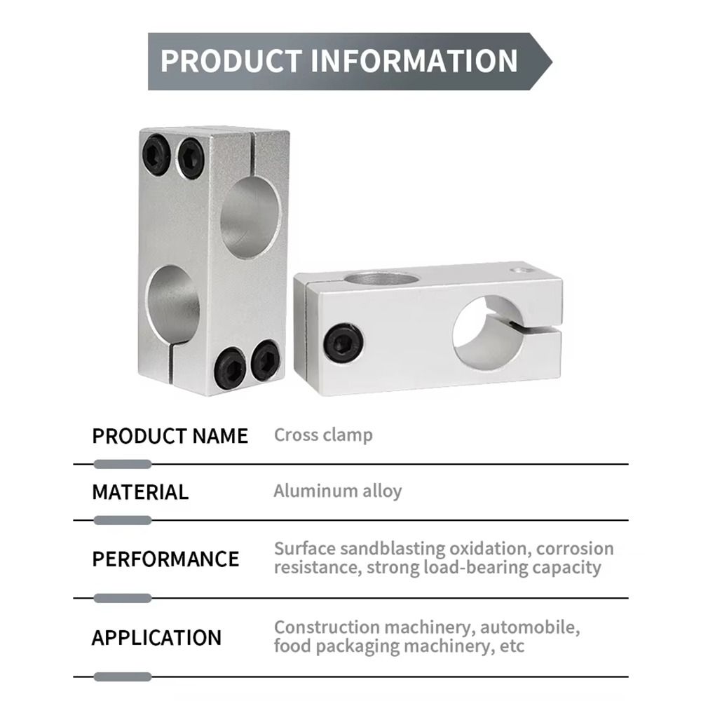 1Pcs Aluminum Alloy Steel Pipe Fixing Bracket Vertical Fixed Diameter Fastening Cross Clip