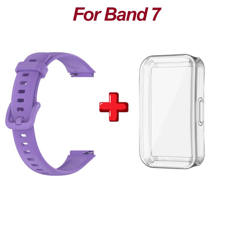 Soft Silicone Strap For Huawei Band 7 Accessories Replacement Bracelet Screen Protector Case Wristband Fitness Correa Bracelet