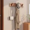 No-Drill Wall-Mounted Japanese Style Solid Wood Coat Hook for Hallway or Entrance Door 