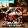 1PC Custom Name Blanket Fantasy Battle Anya Flannel blankets Patterns Throw Blanket All-Season Soft Gift for Couch, Bed, Camping, Birthday gifts