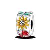 Silver Clasp 925 Silver CZ Pave Clip Charms Daisy Beads Stopper Safety Chain Fit Original Bangle Bracelet Jewelry Clip