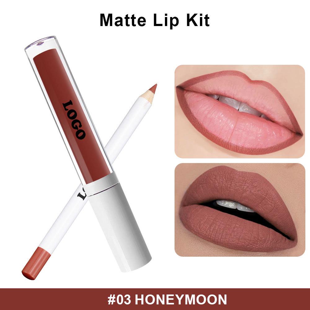 

Waterproof Matte Lip Liner & Gloss Set - Long-lasting, No Logo, Non-stick, Non-fading.