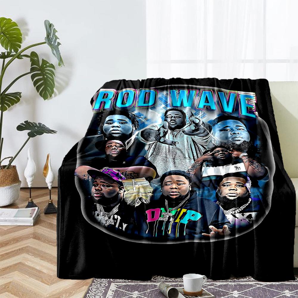 Rod Wave Theme Printed Blanket - Perfect for Couch, Bed, Travel & Outdoor Use | Machine Washable, Cozy & Durable.