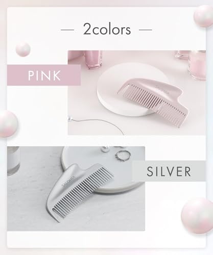 SALONIA Pure Metal Comb Anti-Static Gua Sha Scalp Massage Styling Japan Hair 25