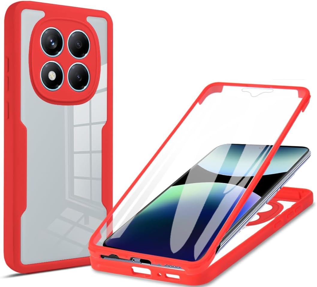 

Чохол 360° Full Protection для Xiaomi Redmi Note 15 Pro 5G Чохол з вбудованим захисним склом for Xiaomi Redmi Note 15 Pro 5G червоний
