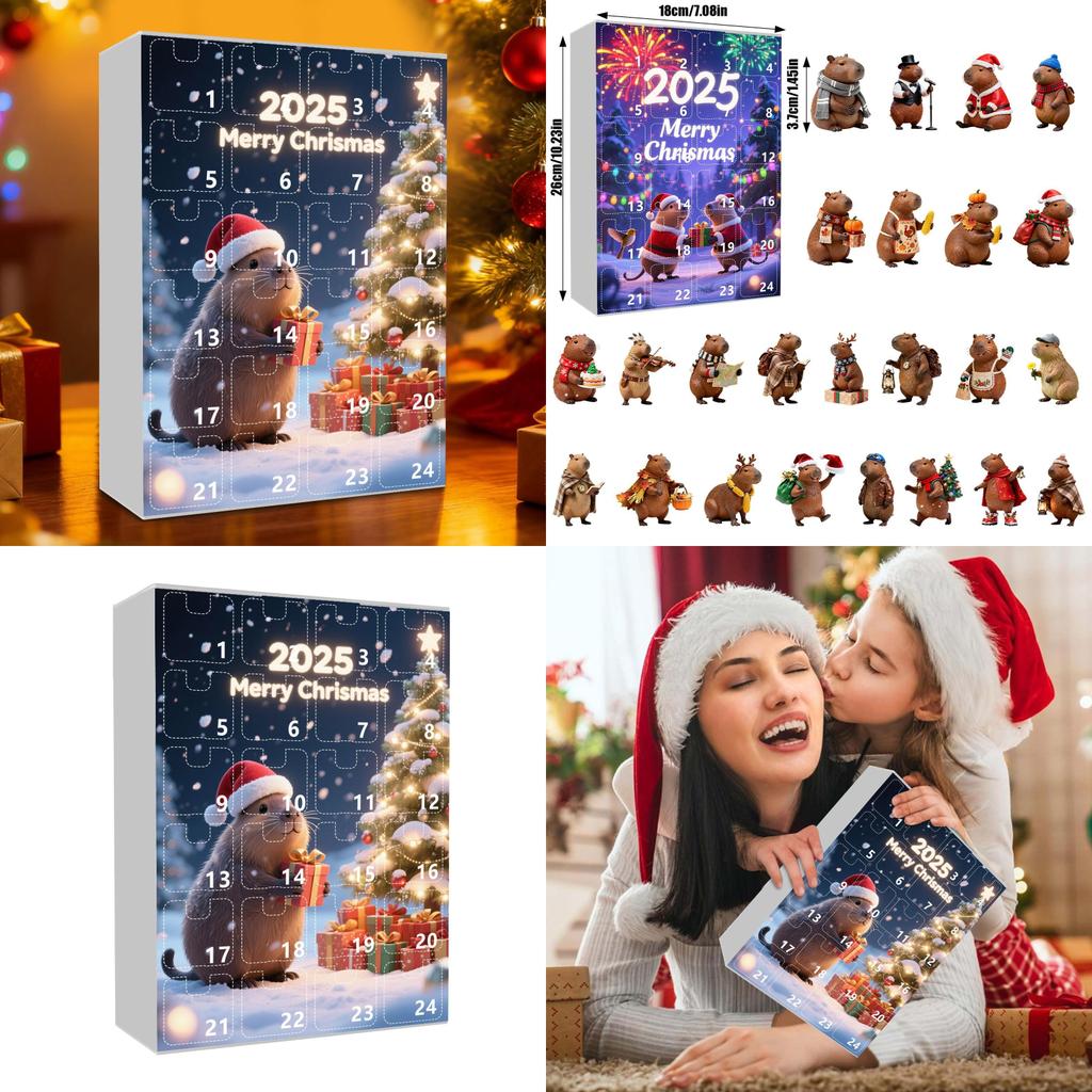 Christmas Countdown Series Marmot 24piece Acrylic Hanging Calendar For Seasonal Gift