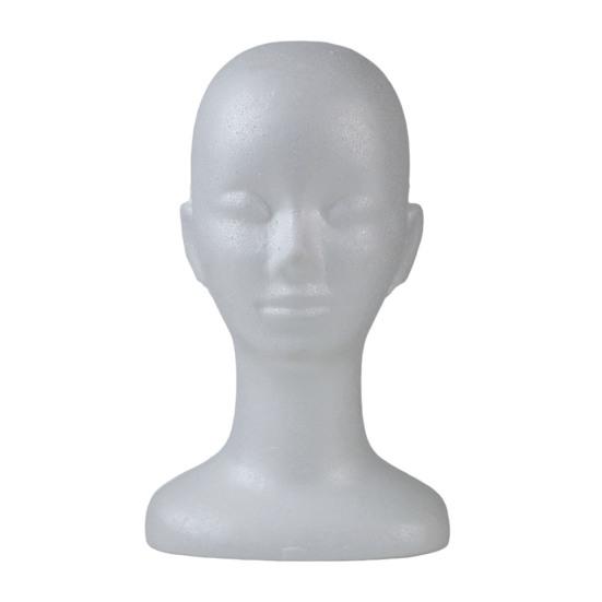 Lightweight Foam Mannequin Head for Wigs And Hats Display, Eyewear Display Model with Stable Base Glasses Headwear Styling Photography