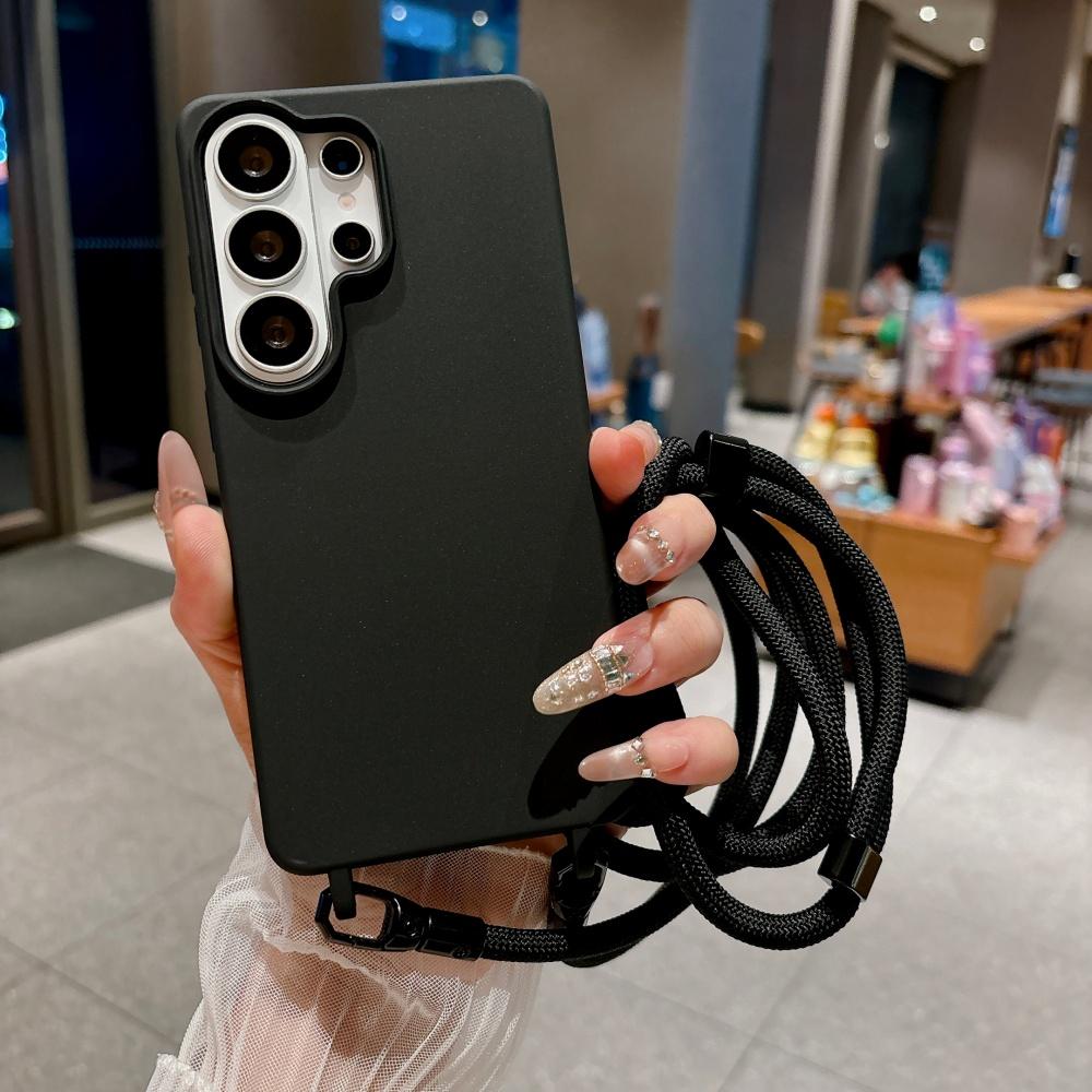 Crossbody Lanyard Silicone Soft Case For Samsung S26 Ultra S25 Edge S24 S22 Plus S21 S20 FE Necklace Shoulder Shockproof Cover