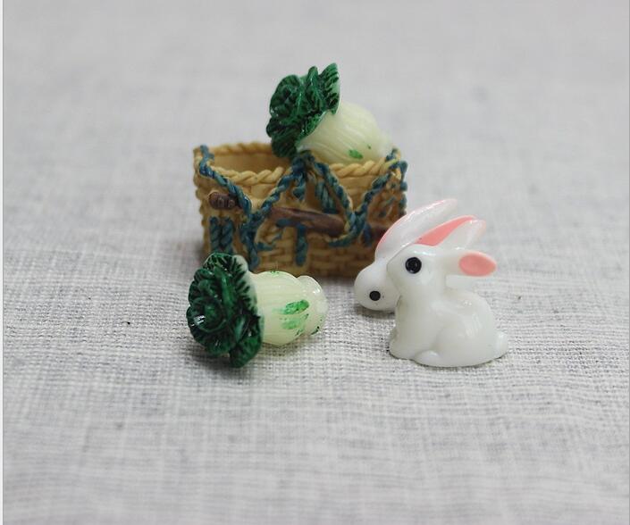 15Pcs Lovely Miniature Mini Rabbit Resin Garden Fairy Ornament Flower Plant Pot Home Figurine Animal Decor Figurines Miniatures