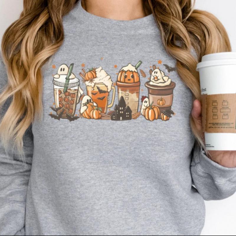 2026 European & American Autumn/Winter Halloween Print Round Neck Hoodie