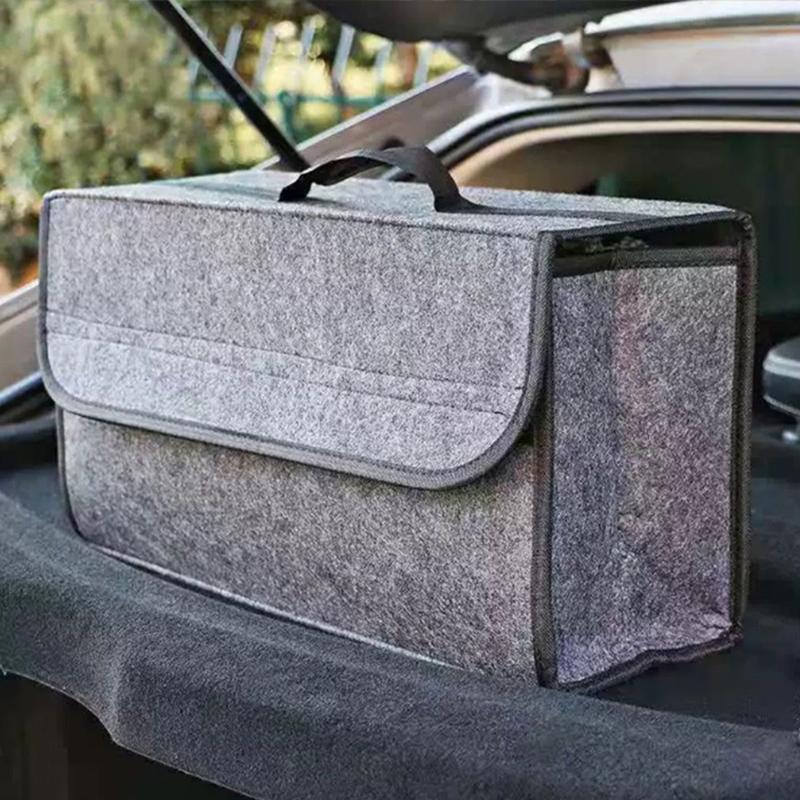 Foldable Felt Storage Bag for Car Trunk Collapsible Trunk Organizer for Travel Supplies Multi-Purpose Cargo Storage Box