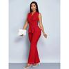 Spring and Summer Women's Two-piece Set of Elegant and Thin V-neck Sleeveless T-shirt and Wide-leg Pants Two-piece Set