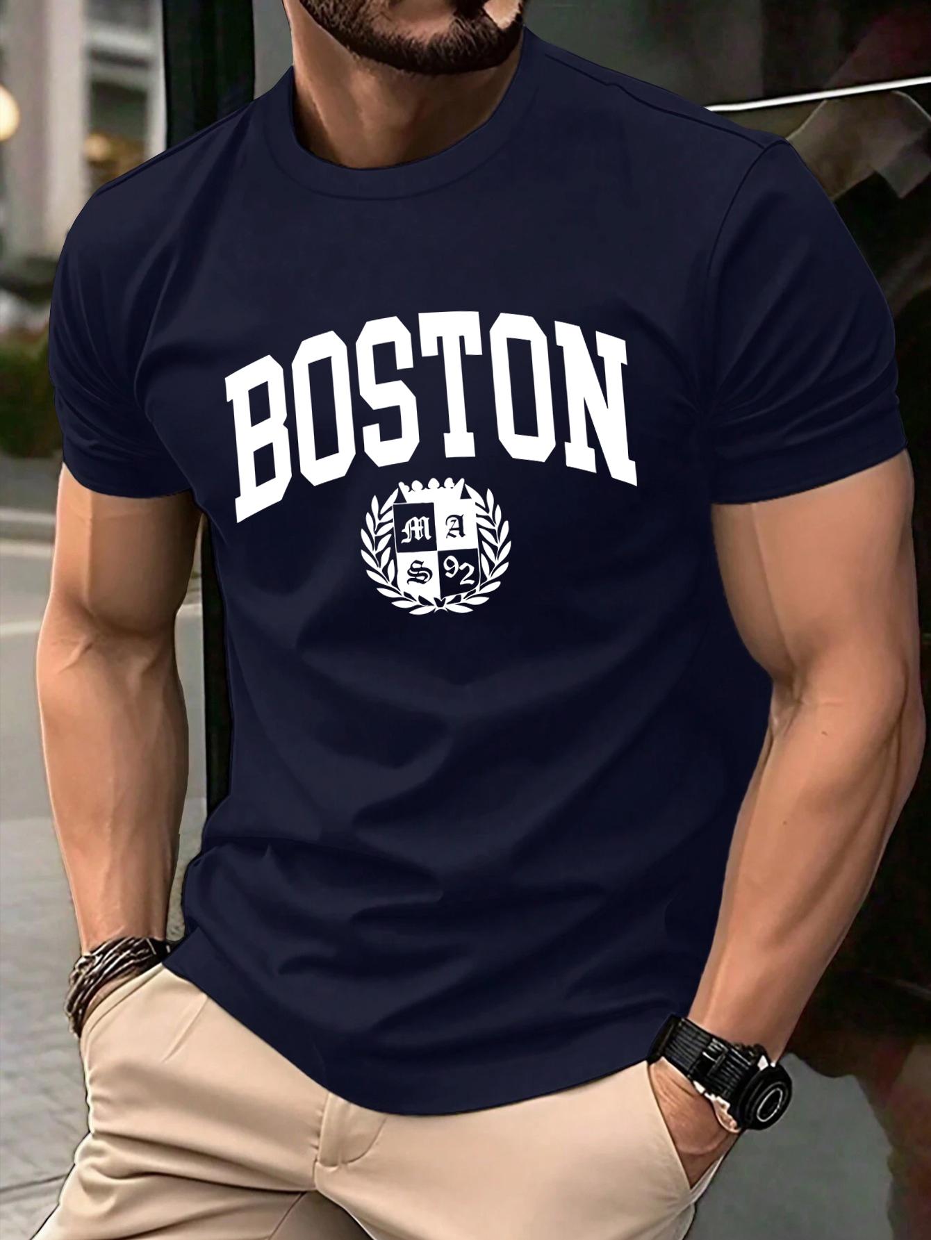 

The Sacred Badge Of Boston Print Tee Shirts ONeck Loose Short Sleeve Trendy Cotton Sportswear Unisex Comfortable Summer TShirt 4XL