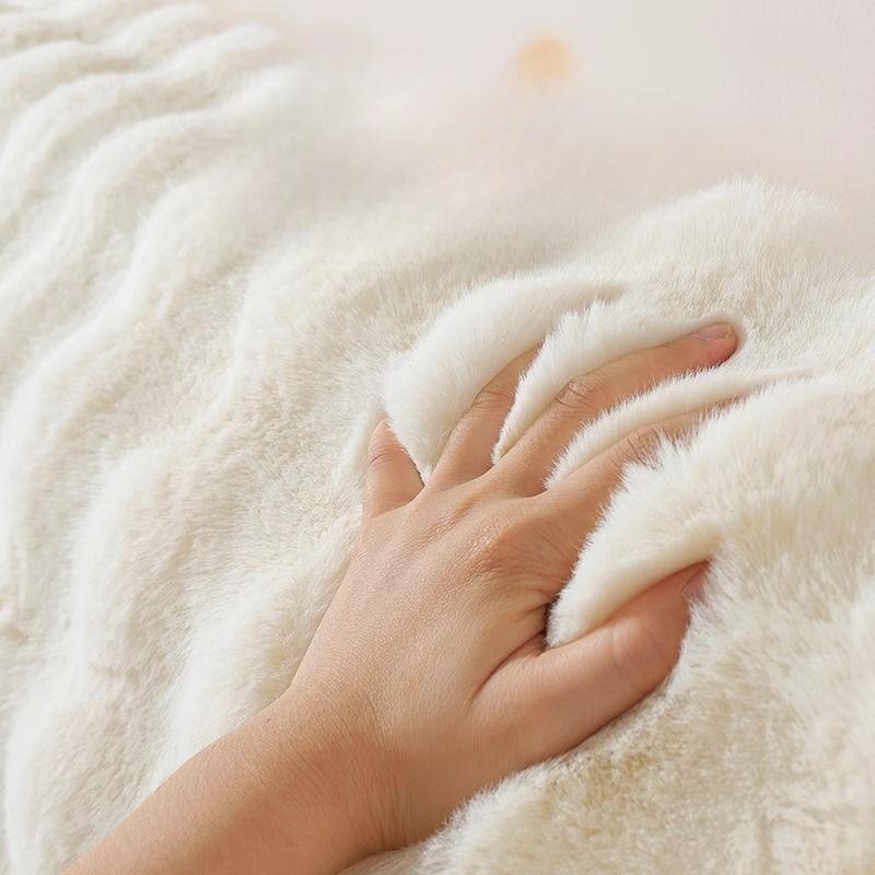 Thick Imitation Rabbit Fur Bedding Head Cover Dust Protection Covers for Bedroom All Inclusive Universal Headboard and Backrest Hood