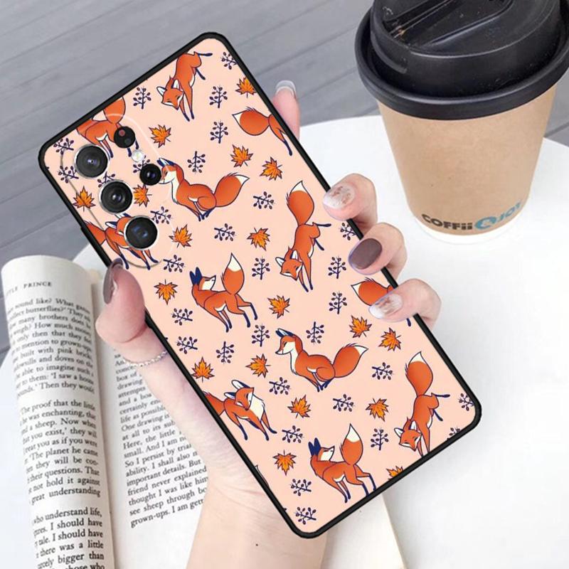 Autumn Leaves Fall Fox phone case Cover For Samsung Galaxy S24 S25 Ultra S21 S22 Ultra S10E Note 10 Plus Note 20 FE S23