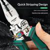 Ten-in-one Multifunctional Wire Stripping Pliers, Wire Cutting and Wire Drawing, Cable Cutting and Crimping, Electrical Pliers