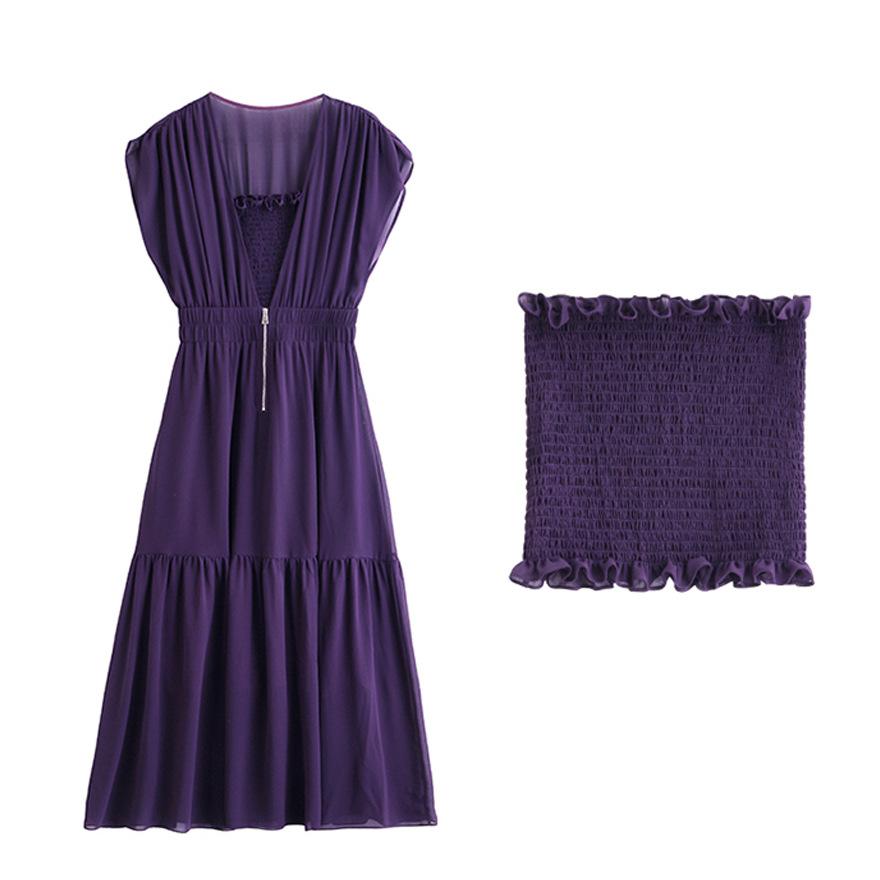 Design Sense Gentle Wind Waist Thin Dress Women's Summer New Elegant Slim Temperament Skirt