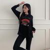 New Arrivals Open Run Loose Fit Round Neck Printing Vintage Long Sleeve Tee