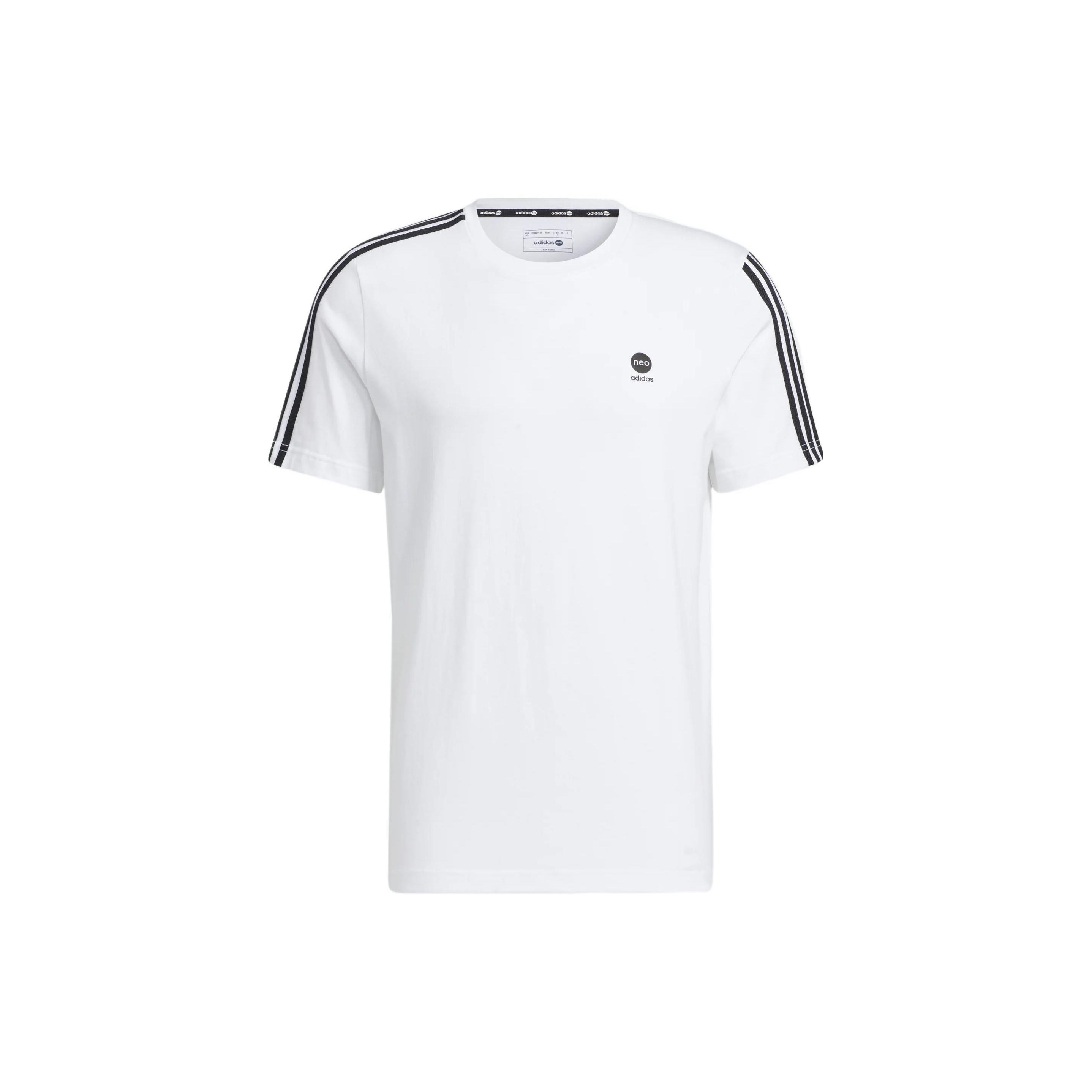 adidas neo Logo Printing Round Neck Sports Short Sleeve White T-Shirt Men s HN8778 XXL