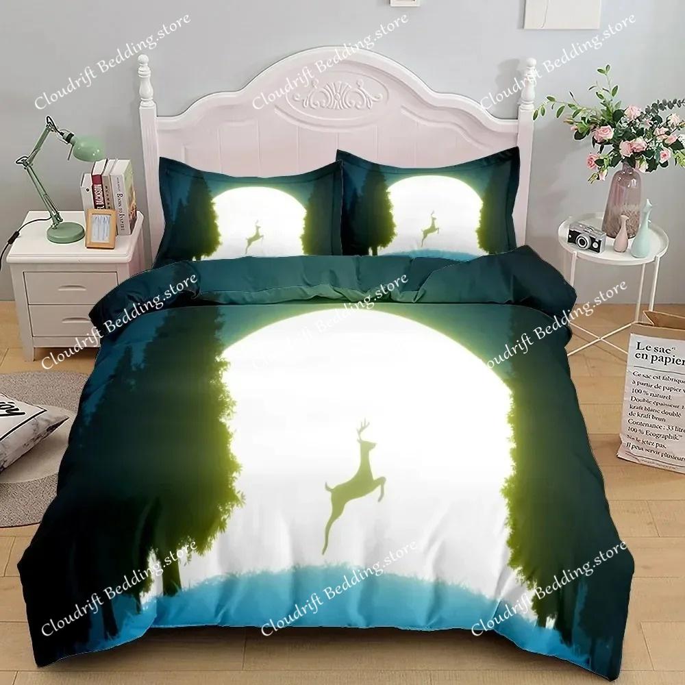 3D Print Reindeer Wild Bedding Set King Queen Twin Single Size Duvet Cover Pillow Cases Bed Linen Bedding Set