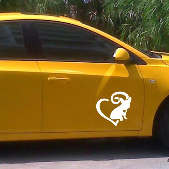 Cartoon Französische Bulldogge Frenchie Liebe Herz Vinyl Aufkleber Auto Auto Aufkleber