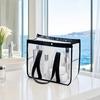 Swimming Bag, Waterproof PVC Large Capacity Beach Bag, Portable with Zipper/Button Closure Storage Bag, for Toiletry Cosmetics Organize