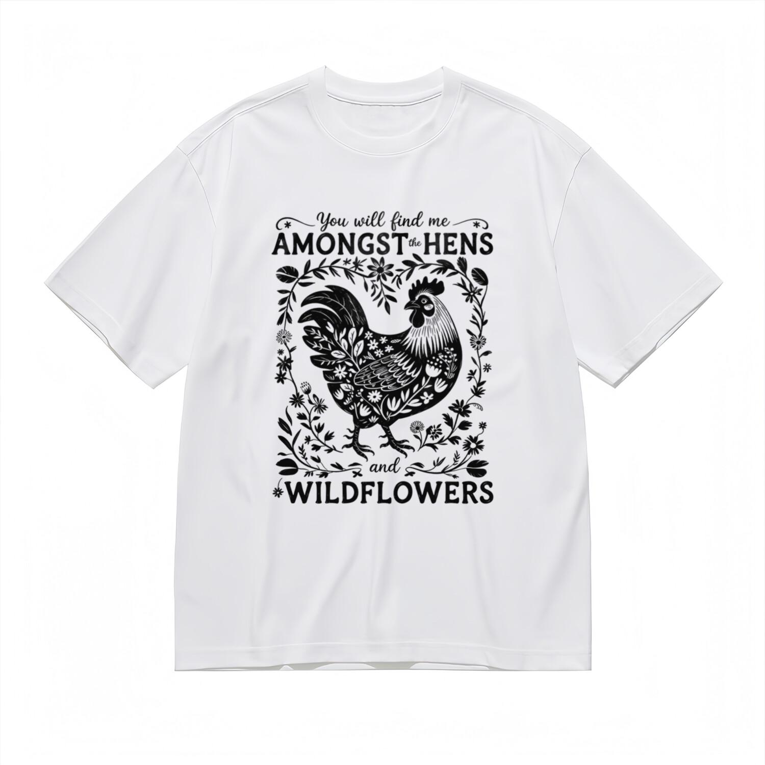 Women s Trend Artistic Breathable Classic T-Shirt Mens Womens Tees Top Floral Border Rooster Tee XL