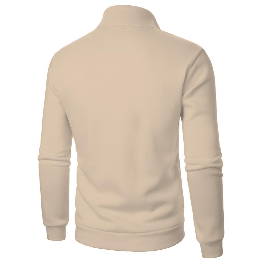 Men's Stand Up Collar Casual Hoodie Men's Solid Color Fashionable Men's Pullover Hoodie