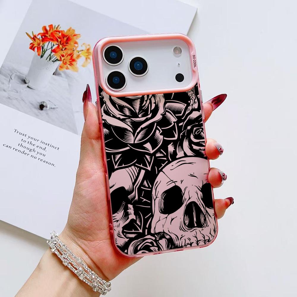 Cool Skull Phone Case For iPhone 17 16 15 14 13 12 11 Pro Max Air Matte Laser Aurora Shockproof Funda