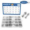 NINDEJIN 1322pcs/set Hexagon Socket Head Cap Screw and Nut Stainless Steel M2 M2.5 Hex Socket Countersunk Button Head Screw Set