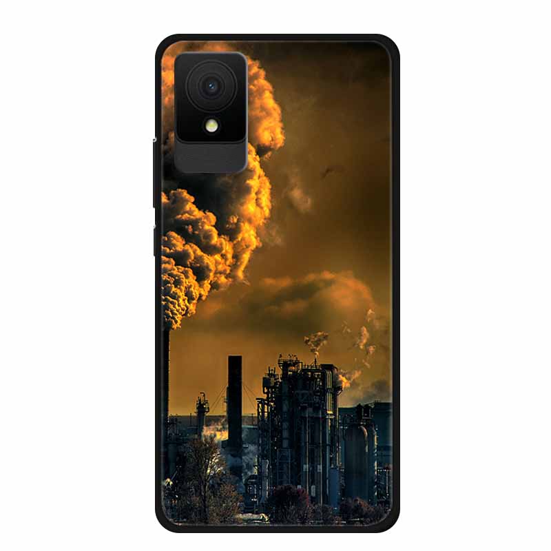 For TCL 501 Case Original Soft Silicone TPU Phone Cases Back Cover For TCL501 Scenery Shockproof Marble Painted Bumper Cute Etui