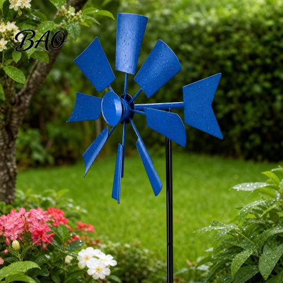 Outdoor Windrad Windspiel Erdspieß, Rostfreies Ornament, Antik-Metall Garten Dekoration für Hof Rasen Terrasse Glatte Drehung