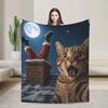 Cat Selfie with Santa Blanket Warm Novelty Plush Bedding Throws For Children Bedroom Flannel Bedspread Bed Cover